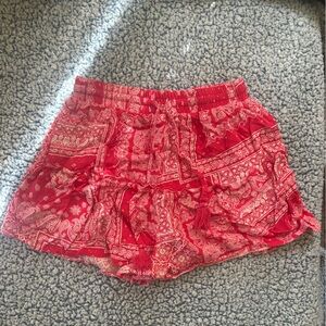 Pink Paisley Print Shorts